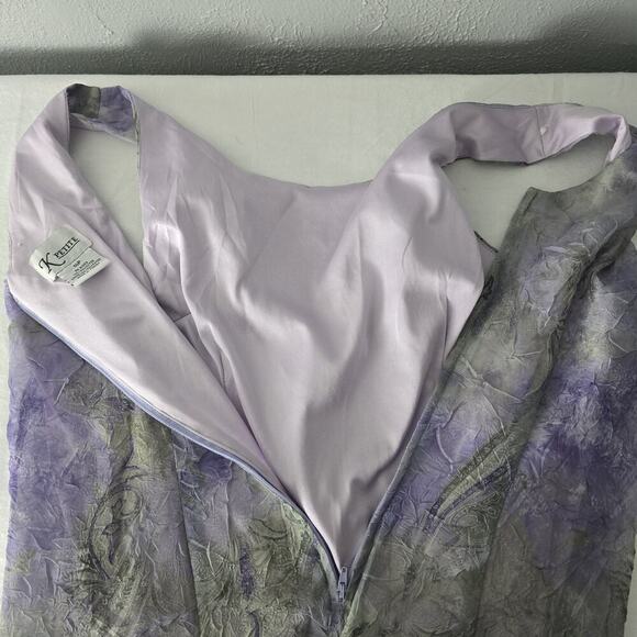 K Woman Crinkle Sleeveless Purple Knee Length Dress 14P L Fairy Romantic Whimsy - Picture 8 of 9